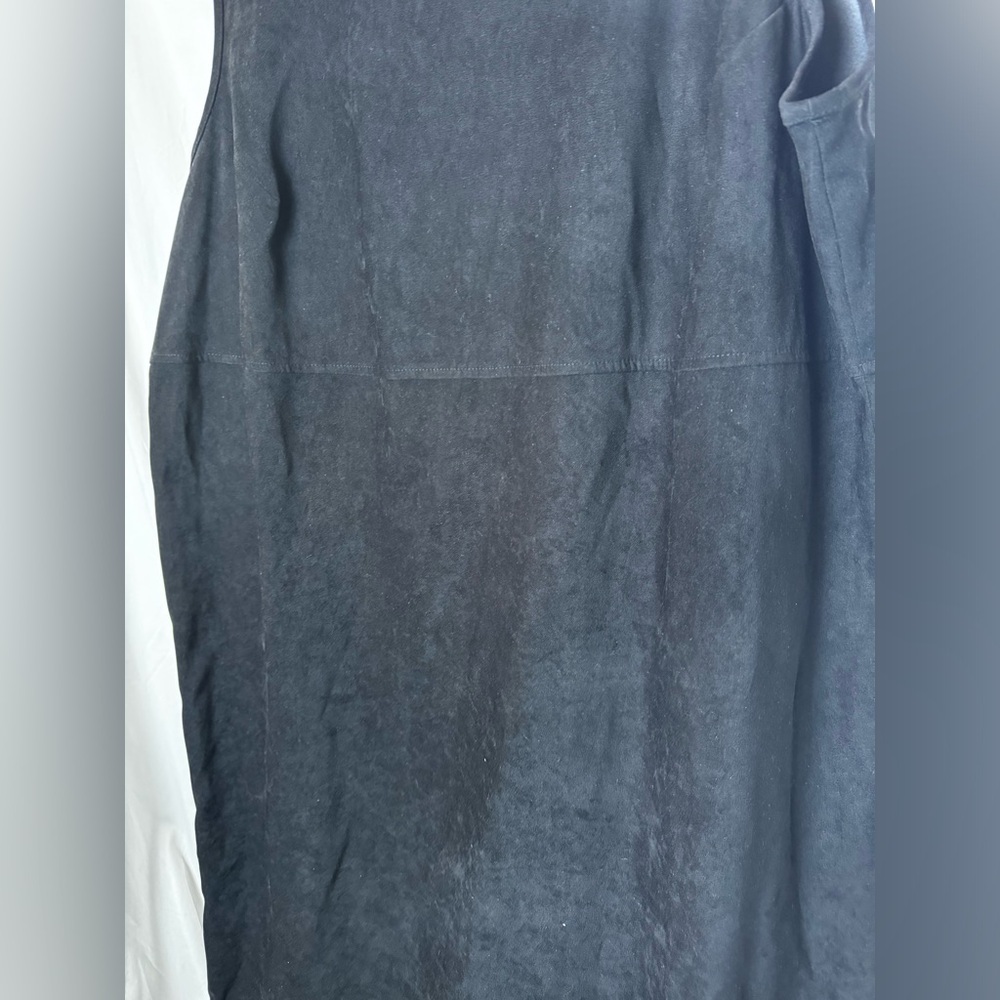 Positive Attitude Black Microsuede Sleeveless Dress Size 24 - Picture 2 of 9